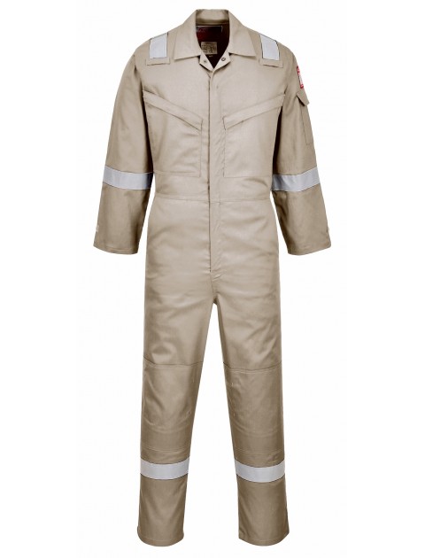 FR21 - Flame Resistant Super Light Weight Anti-Static Coverall - Khaki Clothing